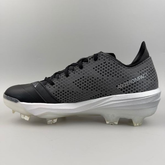 Adidas Adizero Impact TPU Baseball Cleats Men Size 10 Black White JI1467 NEW - Picture 2 of 6